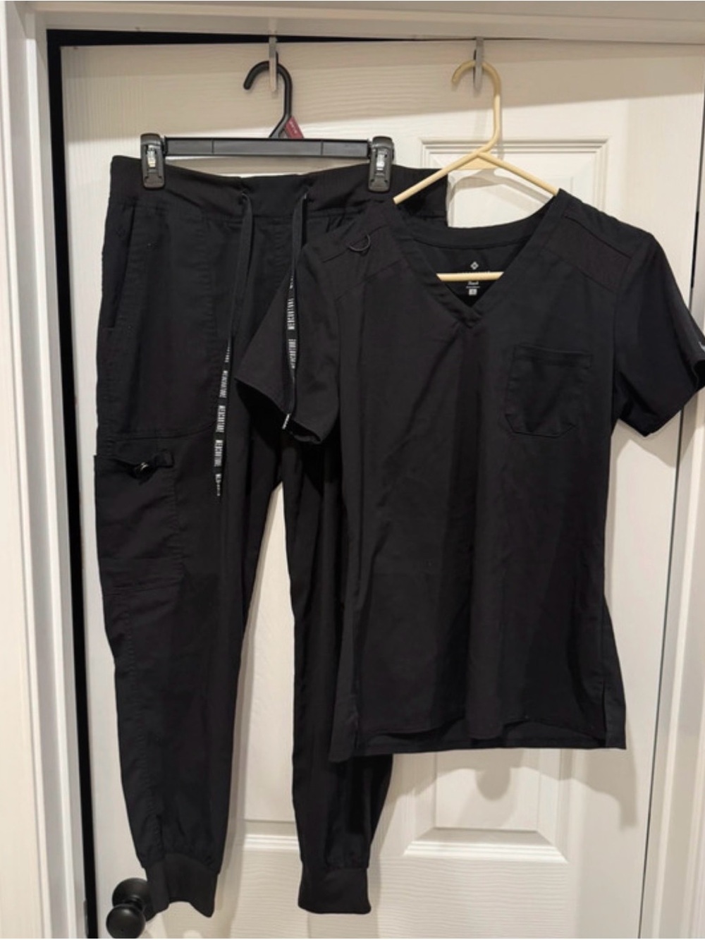 Medcouture matching black scrub set size M